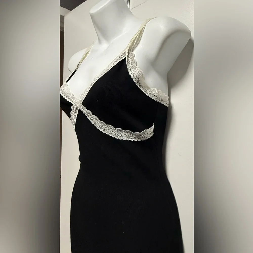 Garage Black Chemise with White Lace Size Xs